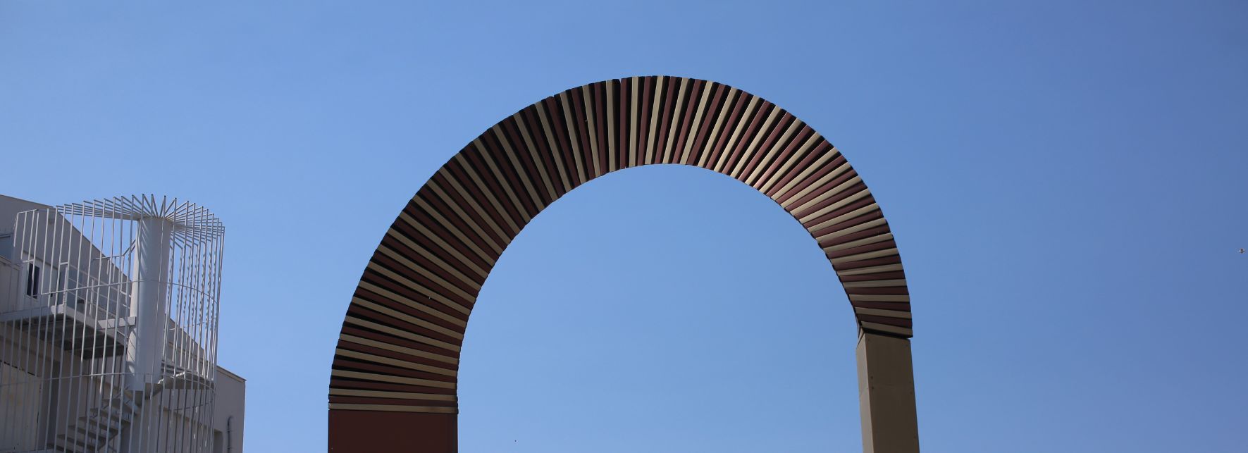 Picture of the red structure in North Campus of Boğaziçi University.